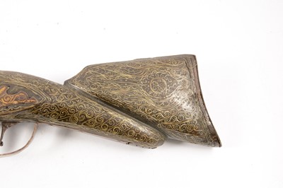 Lot 10 - Pair of Turkish flintlock blunderbuss pistols