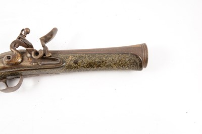 Lot 10 - Pair of Turkish flintlock blunderbuss pistols