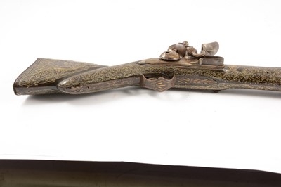 Lot 10 - Pair of Turkish flintlock blunderbuss pistols