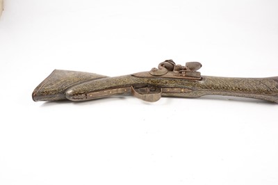 Lot 10 - Pair of Turkish flintlock blunderbuss pistols