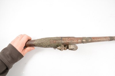 Lot 11 - Turkish long-barrel flintlock pistol