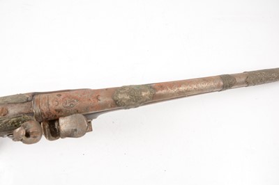 Lot 11 - Turkish long-barrel flintlock pistol