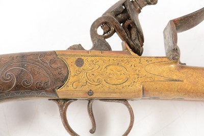 Lot 6 - Flintlock boxlock side-by-side double barrel pistol