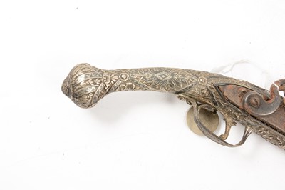 Lot 9 - Turkish flintlock pistol and an Arab pistol