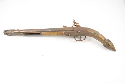 Lot 9 - Turkish flintlock pistol and an Arab pistol