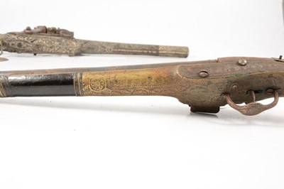 Lot 9 - Turkish flintlock pistol and an Arab pistol
