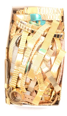 Lot 198 - One box of gold-plated wristwatches.