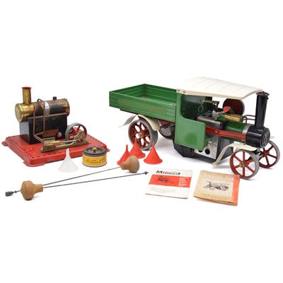 Lot 1030 - Mamod live steam SE1 stationary engine and SW1 wagon