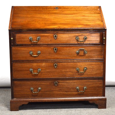 Lot 374 - George III mahogany bureau
