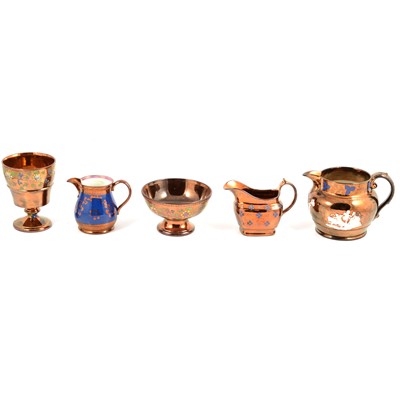 Lot 86 - Box of copper lustre wares