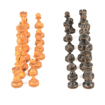 Lot 216B - Boxwood and stained wood chess set