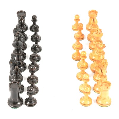 Lot 216D - Boxwood and stained wood chess set