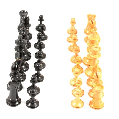 Lot 216E - Boxwood and stained wood chess set