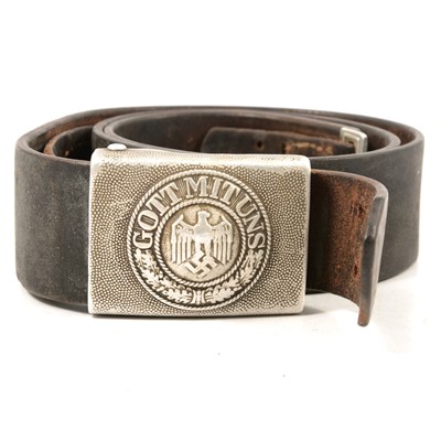 Lot 203 - World War II German belt, white metal buckle.