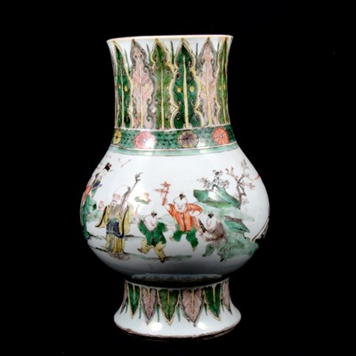 Lot 51 - Chinese famille verte vase, reduced