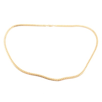 Lot 216 - A yellow metal flat curb link chain.