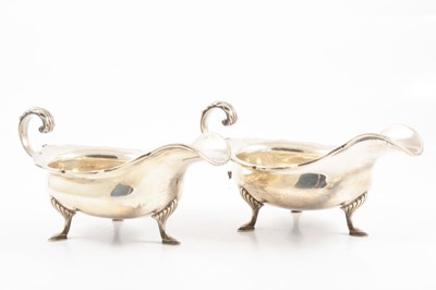 Lot 237 - A substantial pair of silver sauce boats by J Rodgers & Sons Ltd