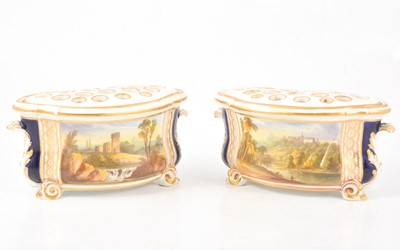 Lot 133 - Pair of Derby flower bricks