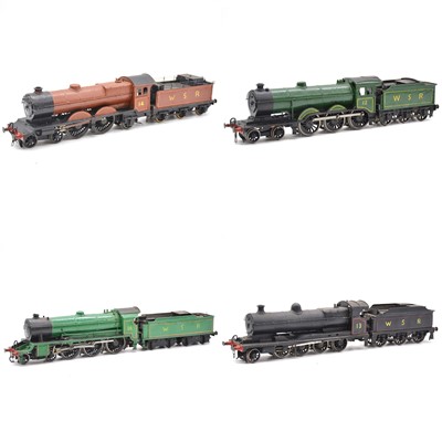 Lot 275 - Four battery powered scratch-built O gauge model railway locomotives with tenders