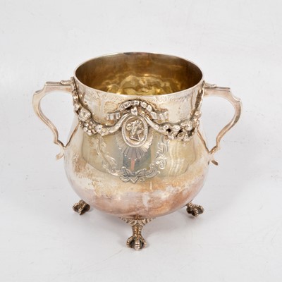 Lot 218 - Twin-handled silver sugar bowl