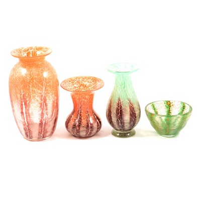 Lot 15 - Four WMF Ikora glass vessels, circa 1930s