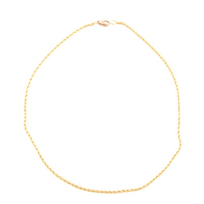 Lot 210 - A yellow metal chain necklace.