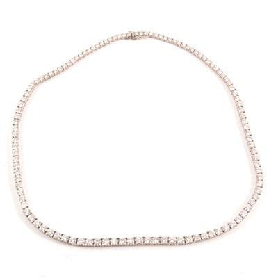 Lot 201 - A diamond Riviere necklace, approximately 20 carats.
