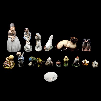 Lot 44 - Royal Copenhagen porcelain model of a girl and other ornaments