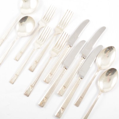 Lot 205 - Part canteen of silver cutlery