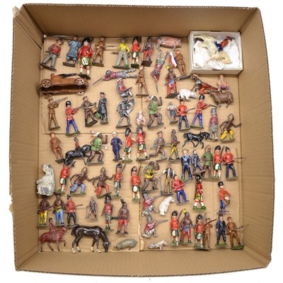 Lot 175 - Lead painted figures, one tray including examples by Britains, other military figures