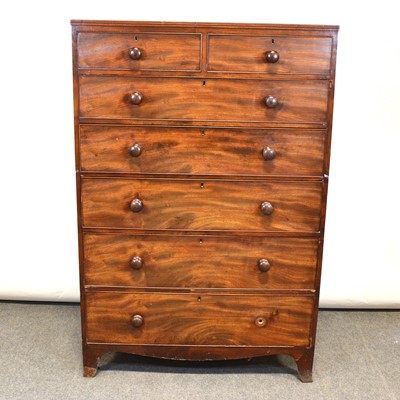 Lot 366 - George III mahogany tallboy chest of drawers