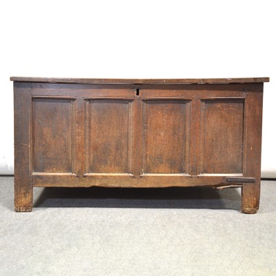 Lot 367 - Joined oak coffer, 18th Century