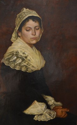 Lot 282 - Victorian School, Portrait of a girl seated, half-length