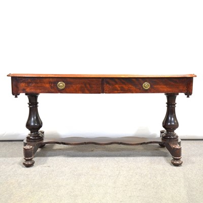 Lot 324 - Victorian mahogany two-drawer serving table