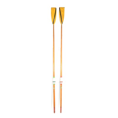 Lot 343 - Pair of rowing oars by E Ayling