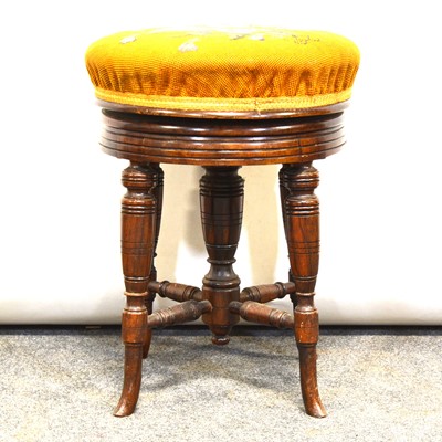 Lot 325 - Victorian walnut music stool