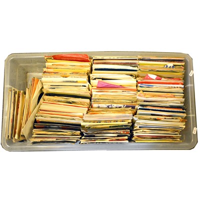 Lot 163 - 7" single vinyl records, mixed 1960s - 1980s music, including The Beatles