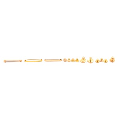 Lot 135 - A collection of dress studs and tie bars.