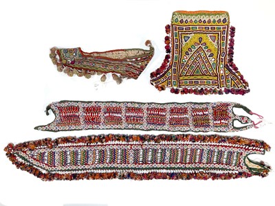 Lot 200 - Four items of Rabari embroidered textiles and coverings