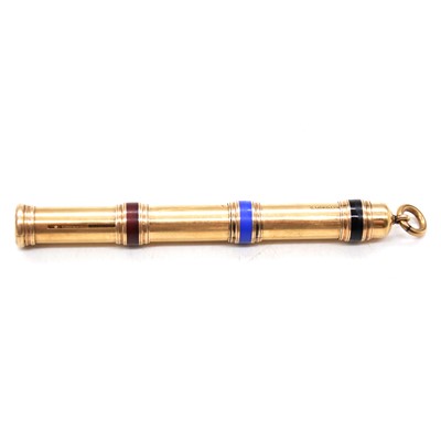 Lot 269 - S Mordan & Co, a retractable triple colour pencil