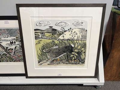 Lot 592 - Angela Harding, Hare Run and another print