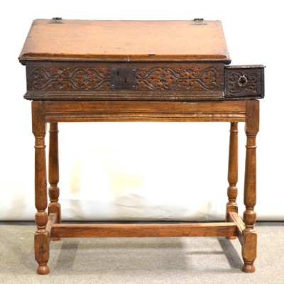 Lot 346 - Joined oak Bible box, 18th century