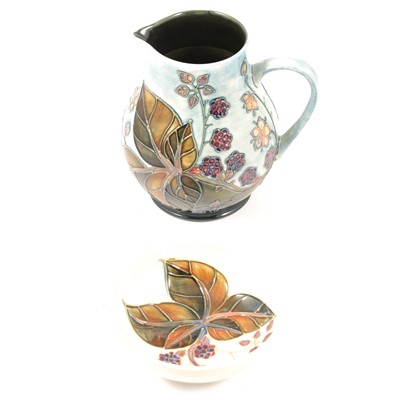 Lot 18 - Moorcroft Pottery, two 'Bramble' design items designed by Sally Tuffin