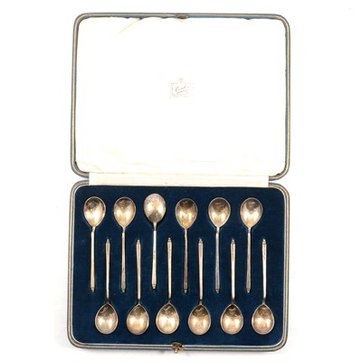 Lot 241 - Set of twelve silver coffee spoons