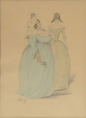 Lot 296 - Hablot Knight Browne (Phiz), four 19th century watercolour illustrations