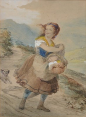 Lot 300 - After Sir Edwin Landseer, Girl on a path