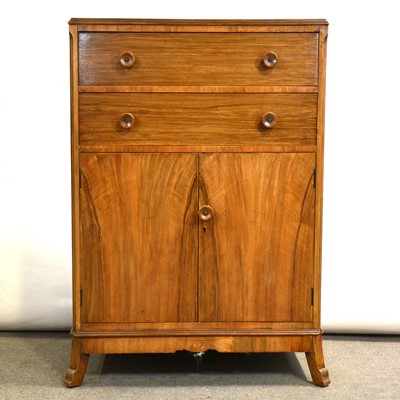 Lot 390 - Walnut effect tallboy