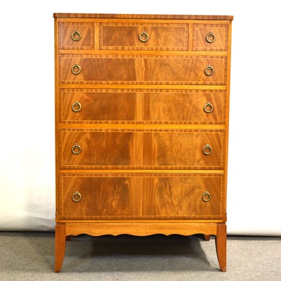 Lot 389 - Mahogany reproduction tallboy chest