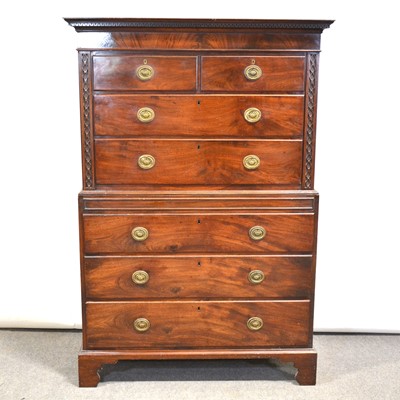 Lot 358 - George III mahogany chest on chest