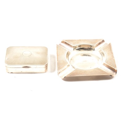 Lot 235 - Silver ashtray, G Bryan & Co, Birmingham 1938, and silver cigarette case.